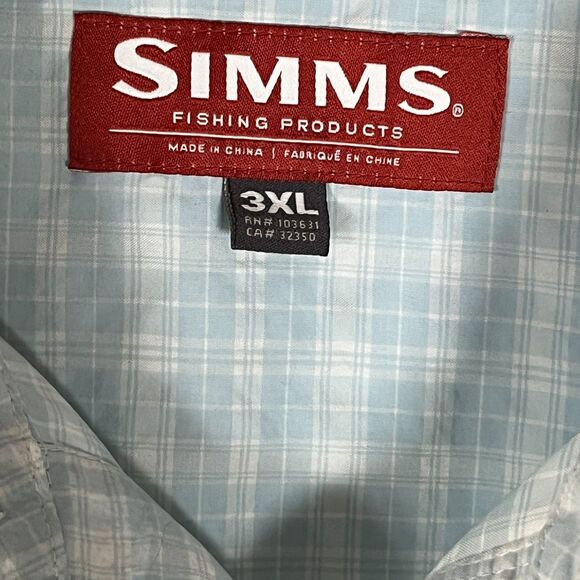 Simms Fishing Shirt 3XL Short Sleeve Button Up Outdoor‎ Camping Saltwater Angler - Picture 4 of 10
